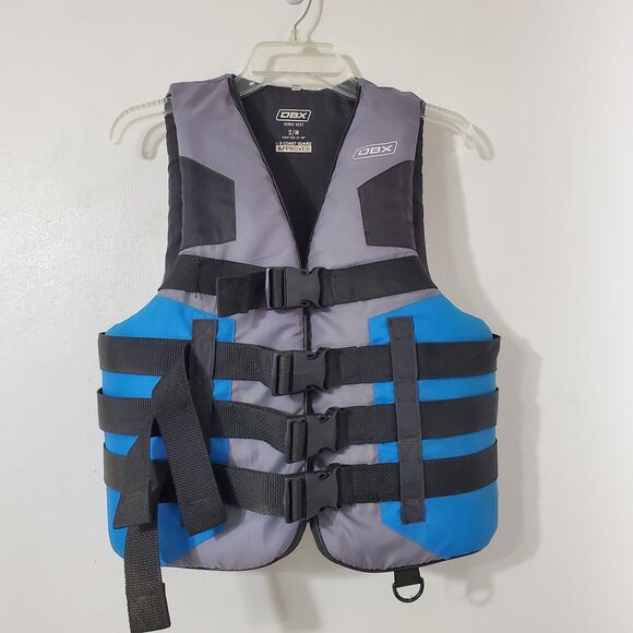DBX Life Jacket Vest Coast Guard Approved Adult Small-Med 32-40 Chest Blue Gray - Picture 1 of 4